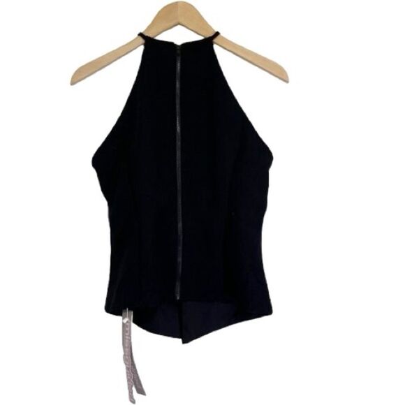 Missguided Black Halter Top Peek a Boo Bow Details S - Picture 6 of 8